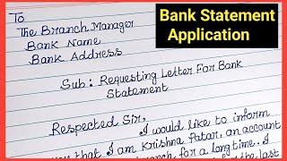 Application For Bank Statement In English / How To Write Bank Statement Request Letter In English /