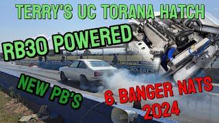 RB30 Swapped torana at 6 banger nats 2024. new pb 7 second car. awesome drag racing warwick!!!