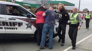 Fight breaks out at Pittsboro Confederate statue protest