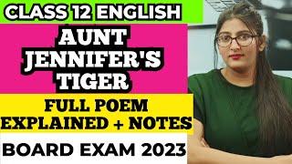 Aunt Jennifer's Tiger Class12 | Aunt Jennifer's Tiger Class12 in hindi | Class 12 English