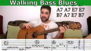 Tutorial: Fingerstyle Blues with Walking Bass + Improvisation Tips & Exercises