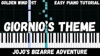 JoJo's Bizarre Adventure - Giorno's Theme - Golden Wind OST (Easy Piano Tutorial)