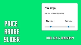 Simple Price Range Slider With HTML CSS and JavaScript | HowToCodeSchool.com