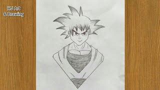 How to draw GOKU with pencil/ easy Anime drawing/Goku drawing easy/Dragon_ball_Z 