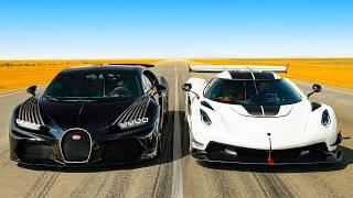 Koenigsegg Jesko v Bugatti Chiron Super Sport: DRAG RACE