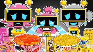 INCREDIBOX SPRUNKI - Pink Bot Family Convenience Store Yellow Pink Food Mukbang Animation | ASMR