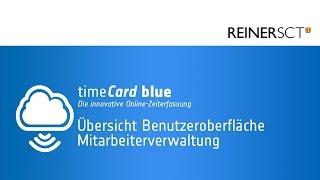 Übersicht über die Benutzeroberfläche der Mitarbeiterverwaltung von timeCard blue