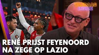 René prijst Feyenoord na overwinning op Lazio: ‘Echt een héél hoog niveau, razend knap!’