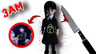 CUTTING OPEN WEDNESDAY ADDAMS DOLL AT 3AM CHALLENGE!!( HELP ME)