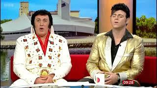 Elvis impersonators duet on Cant help falling in love