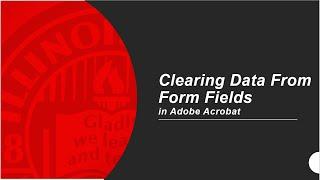 Clearing Data From Form Fields in Adobe Acrobat