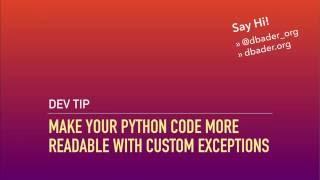 Make your Python Code More Readable with Custom Exceptions