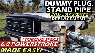 6.0 POWERSTROKE (2004/5-2007): In-Depth PASSENGER Side Dummy Plug, Stand Pipe Replacement!