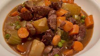 Classic Chunky Beef Stew Recipe Cooked On The Stovetop