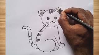 how to draw cat drawing easy step by step@aaravdrawingcreative1112