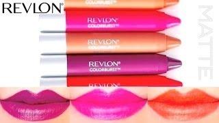 Revlon Color Burst Matte Balm Swatches on Lips 5 colors