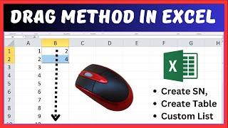 Drag Method in Ms Excel in Hindi Language