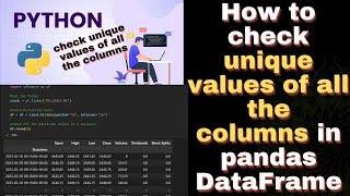 How to check unique values of all the columns in pandas Dataframe #technology #python