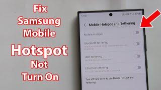 Samsung hotspot not visible || Samsung hotspot not turning on