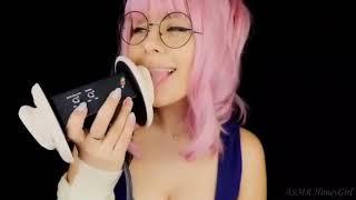 Asmr - HoneyGirl - Ear Lick And Mouth Sounds - Ahegao