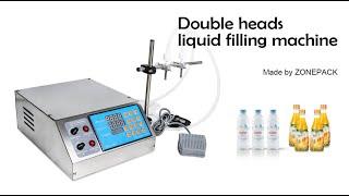 How to use double heads liquid filling machine