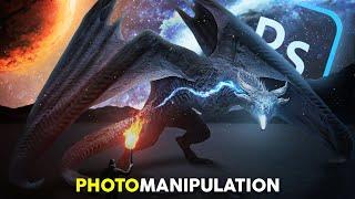 photo manipulation - Dragon Surreal  Composition Tutorial in adobe photoshop cc mac / windows