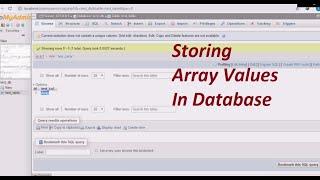 How to Store Array values in Database