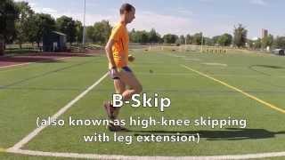 B Skip Running Form Drill Demonstration