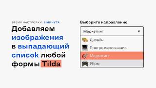Как добавить изображения в выпадающий список формы Tilda?