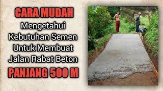 kebutuhan material jalan rabat beton panjang 500 meter