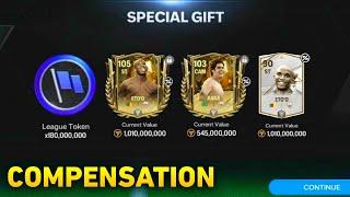 GLITCH COMPENSATION GIFT!! 105 ETO'O ICON REMOVED & LEAGUE REWARDS COMPENSATION FC MOBILE 25!