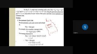 PROBLEM ON NON SYSTEMATIC CYCLIC CODE ,ITC