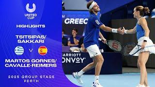 Sakkari/Tsitsipas v Cavalle-Reimers/Martos Gornes Highlights | United Cup 2025 Group C