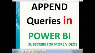 Append Queries in Power BI