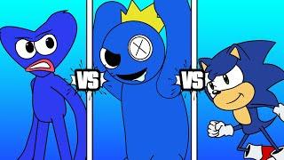 SONIC vs BLUE vs HUGGY WUGGY - Sonic&PoppyPlaytime&RainbowFrineds animation | Toon Punch EP19