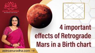 4 important effects of Retrograde Mars in a Birth chart  | Mars retrograde | retrograde planets