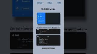 create Slidebar Menu for our website #coding #htmlcssandjavascript #python #correctcoding