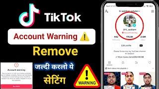 TikTok Account Warning | How to fix account warning on tiktok | Tiktok Account Warning Problem Solve