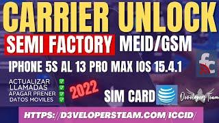 Desbloqueo SEMI FACTORY CUALQUIER iPhone | ICCID BUG ABRIL 2022 iOS 15.4.1 5S - 13 PRO MAX sim at&t