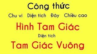 Công Thức Hình TAM GIÁC , TAM GIÁC VUÔNG ( Tính Chu Vi , Diện Tích , Đáy , Chiều Cao  ) #47