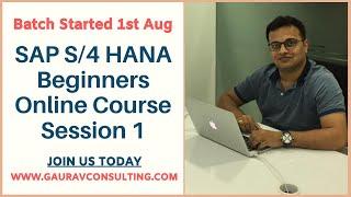 SAP S/4 HANA Beginners Online Course started 1 Aug (Session 1 Recording)