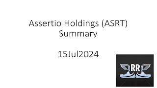 Assertio Holdings ASRT Summary 15Jul2024