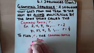 6 1b Sequence con't Geometric Sequence