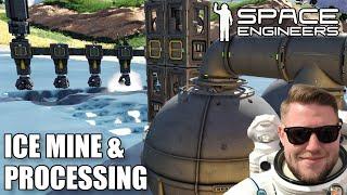 Building an ice mine and hydrogen processing facility as a German Engineer - Space Engineers E19