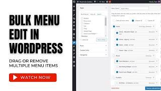 BULK MENU EDIT: How To Drag or Remove Multiple Menu Items At Once In WordPress?