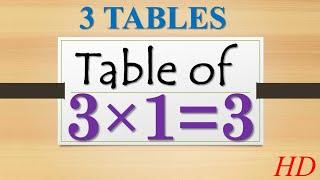 3-x1=3 Multiplication, Table of Three 3 Tables Song Multiplication Time of tables