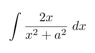 Integral of 2x/(x^2+a^2)