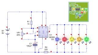 led flasher circuit diagram ic 555 timer