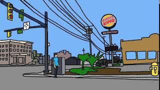 I walk to Burger King Animated
