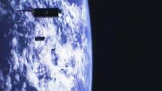 ISRO PSLV-C37 onboard camera view of 104 satellites deployment